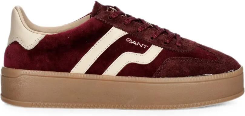 Gant Sneakers met suède vlakken en plateauzool Rood