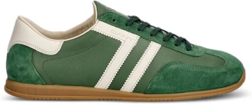 Gant Spearclub gestreepte suède sneakers Groen