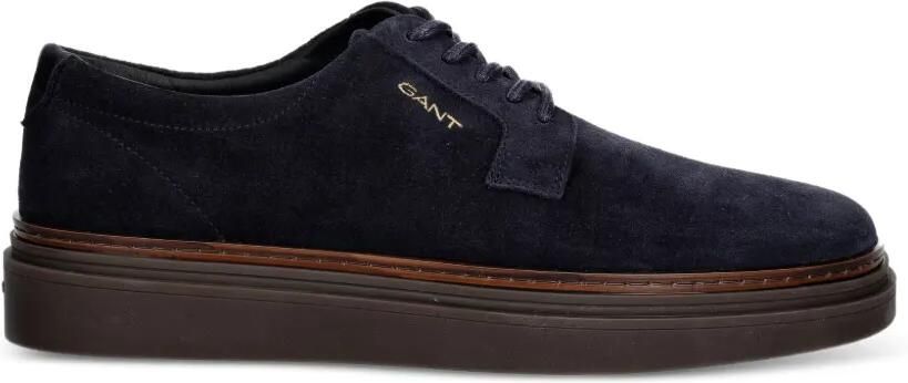 Gant suede logo-print sneakers Blauw - Foto 4
