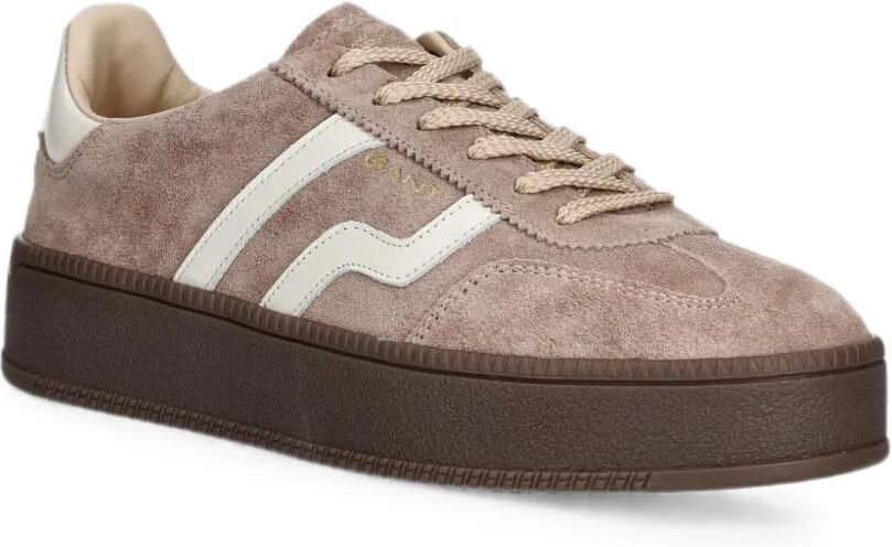 Gant Suède sneakers met plateauzool Bruin