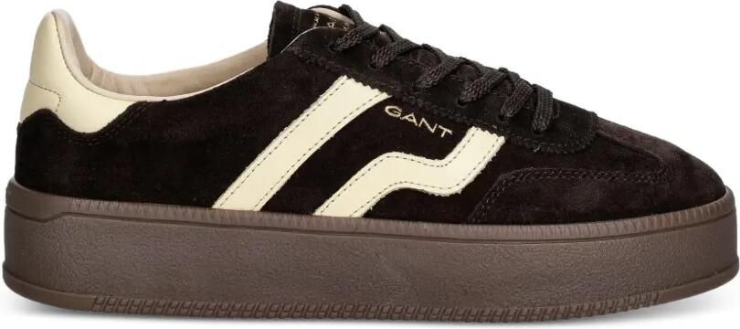 Gant Suède sneakers met plateauzool Bruin