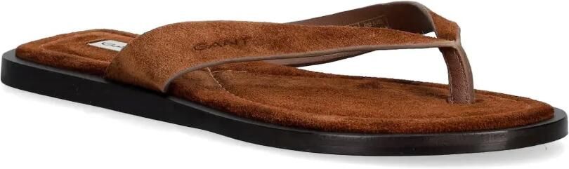 Gant Suède teenslippers Bruin