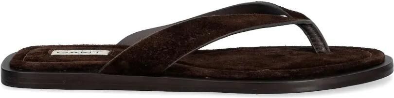 Gant Suède teenslippers met bandje Bruin