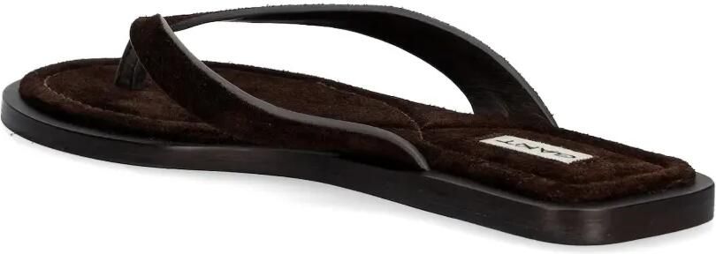 Gant Suède teenslippers met bandje Bruin - Foto 3