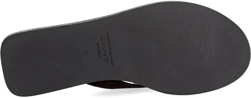Gant Suède teenslippers met bandje Bruin - Foto 2