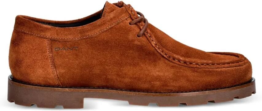 Gant Suède veterschoenen met moc-neus Bruin