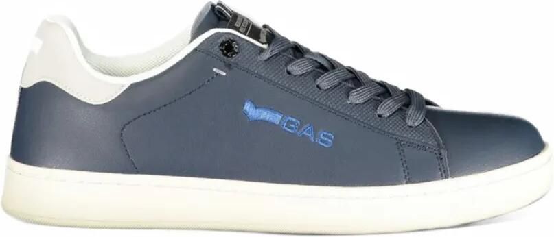 GAS logo-embroidered lace-up sneakers Blauw