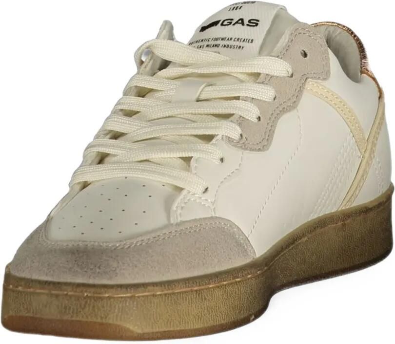 GAS metallic-effect logo-print sneakers Beige - Foto 2