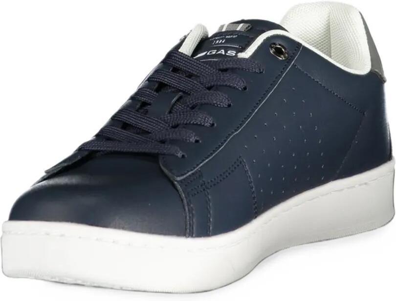 GAS perforated logo-patch sneakers Blauw - Foto 3