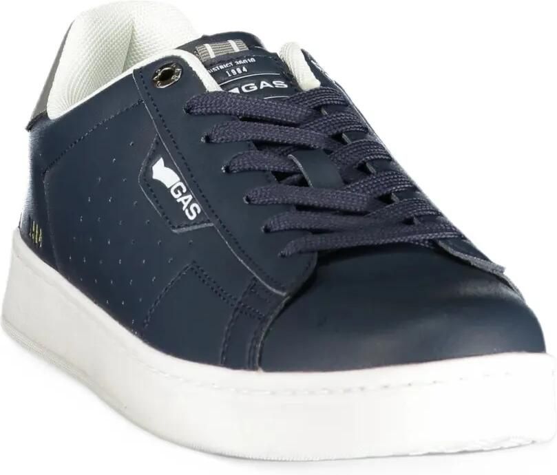 GAS perforated logo-patch sneakers Blauw - Foto 2