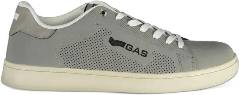 GAS perforated logo-print sneakers Grijs