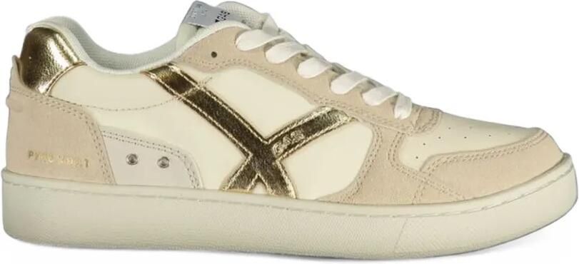 GAS Pyro Mix metallic-effect panelled sneakers Beige