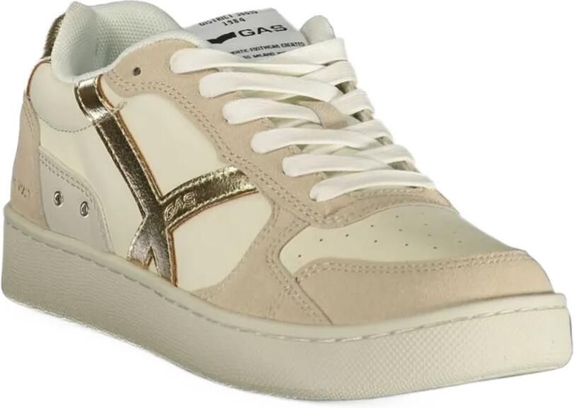 GAS Pyro Mix metallic-effect panelled sneakers Beige - Foto 3