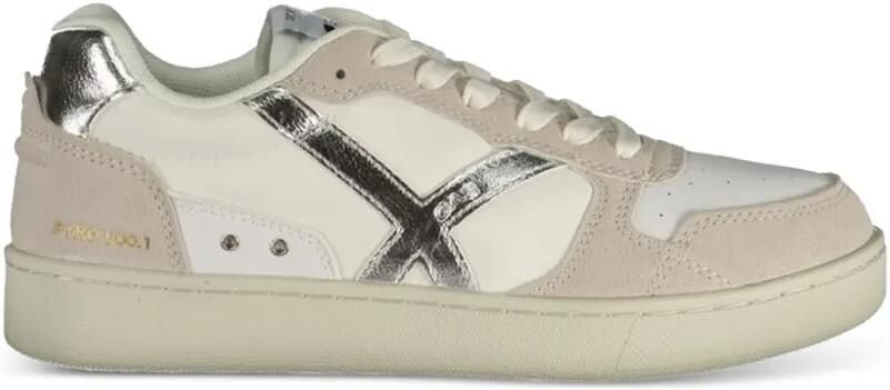 GAS Pyro Mix metallic-effect panelled sneakers Wit - Foto 3