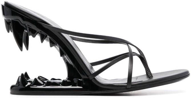 GCDS Morso Thongs leren sandalen Zwart