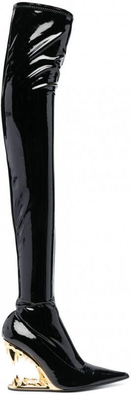Gcds 110mm gelakte laarzen met puntige neus Zwart
