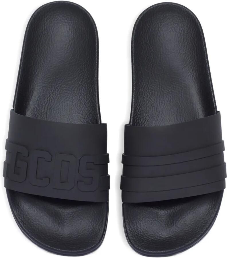GCDS Adilette slippers met logo-reliëf Zwart - Foto 2