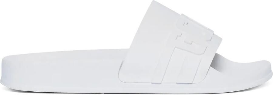 GCDS Badslippers met logo-reliëf Wit