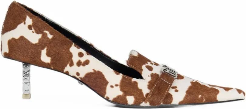 GCDS cow-print logo-plaque pumps Bruin