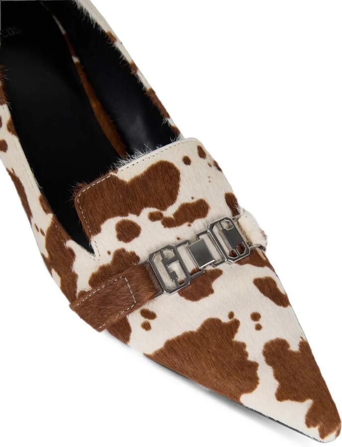 GCDS cow-print logo-plaque pumps Bruin - Foto 3