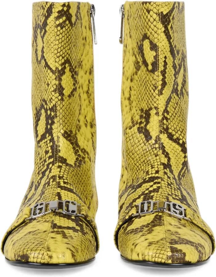 GCDS Enkellaarzen met python-print en logoplakkaat Geel - Foto 3