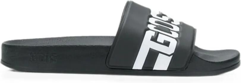 GCDS Slippers met logoprint Zwart