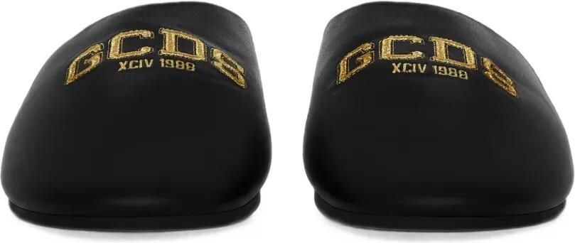 GCDS Slippers met ronde neus en geborduurd logo Zwart - Foto 4