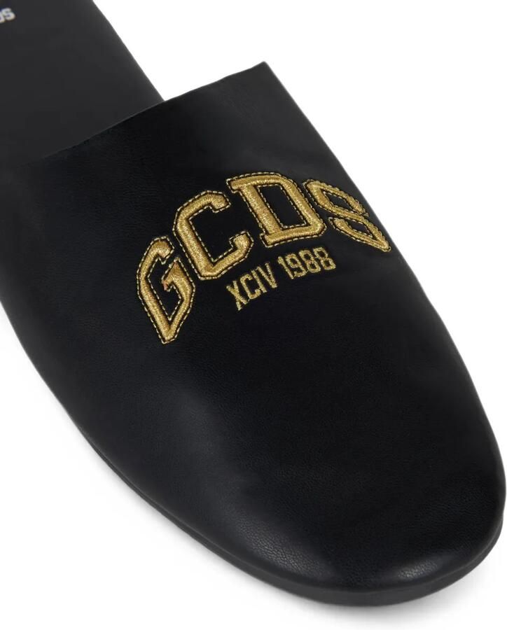 GCDS Slippers met ronde neus en geborduurd logo Zwart - Foto 2