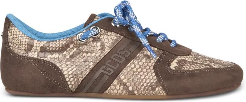 GCDS Sneakers met slangenhuidprint Bruin