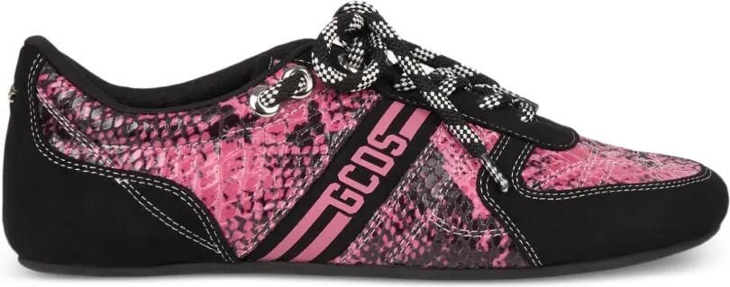 GCDS Sneakers met slangenhuidprint Roze