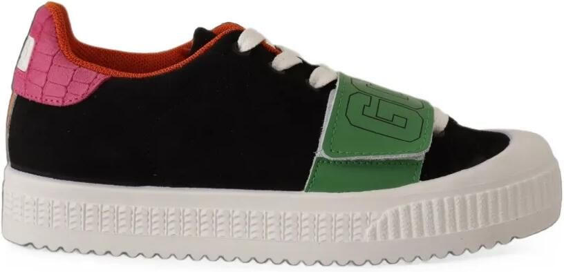 GCDS Suède sneakers met logoband Zwart