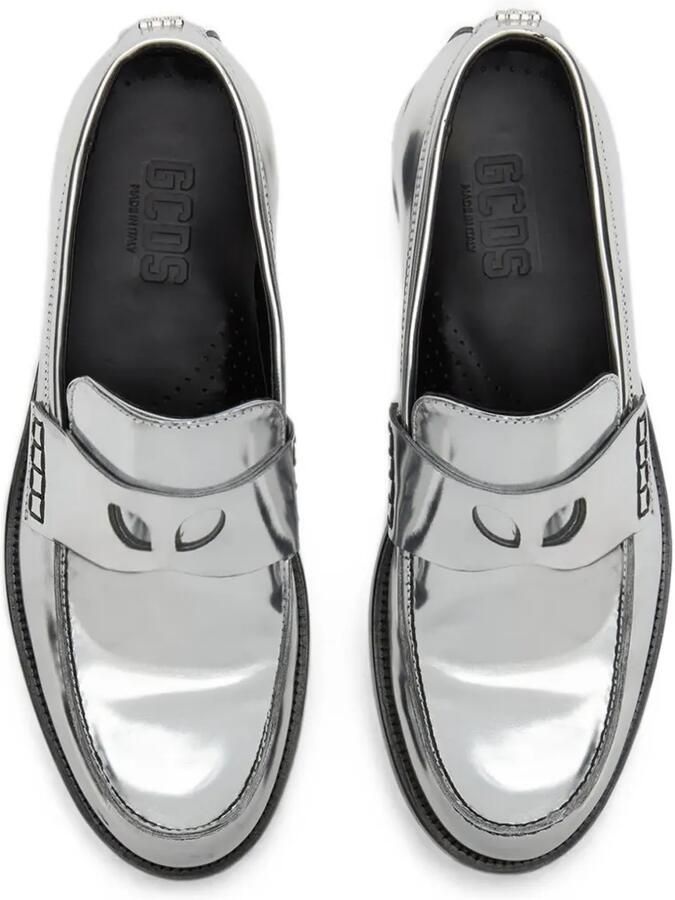 GCDS Wirdo loafers met spiegelend effect Zilver