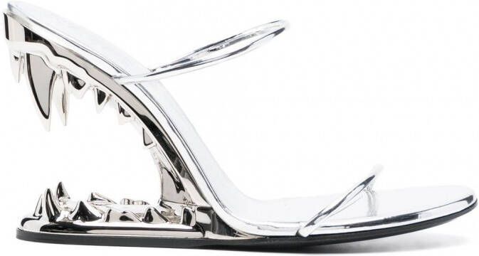 GCDS Sandalen met metallic hak Zilver