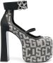 GCDS Divine leren pumps Zwart - Thumbnail 1