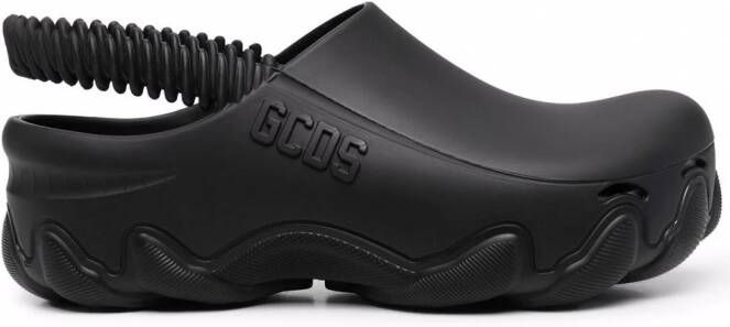 GCDS Slingback klompen met logo Zwart