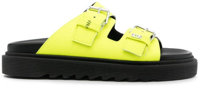 GCDS Slippers met gesp Geel
