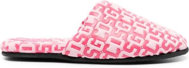 GCDS Slippers met ronde neus Roze