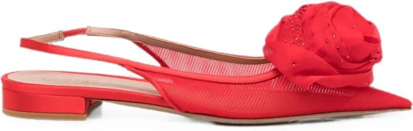 Gedebe Slingback schoenen met bloemendetail Rood