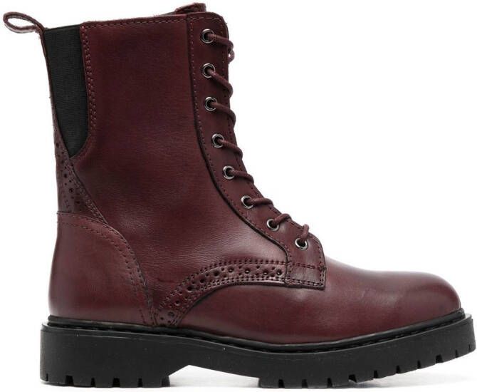 Geox Bleyze leren enkellaarzen Rood