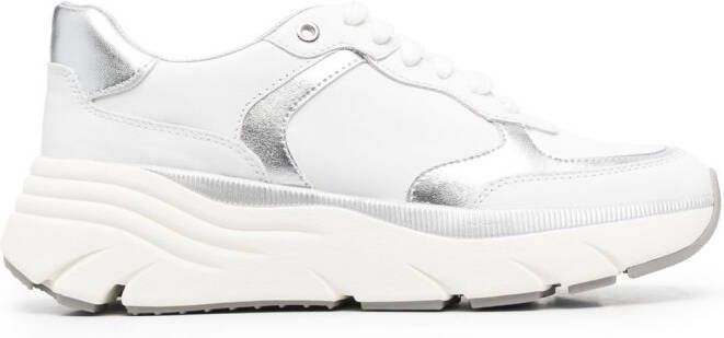 Geox Diamanta sneakers met chunky hak Wit