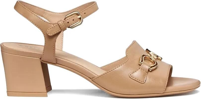 Geox 50 New Eraklia sandalen met horsebit-detail en gespsluiting Beige