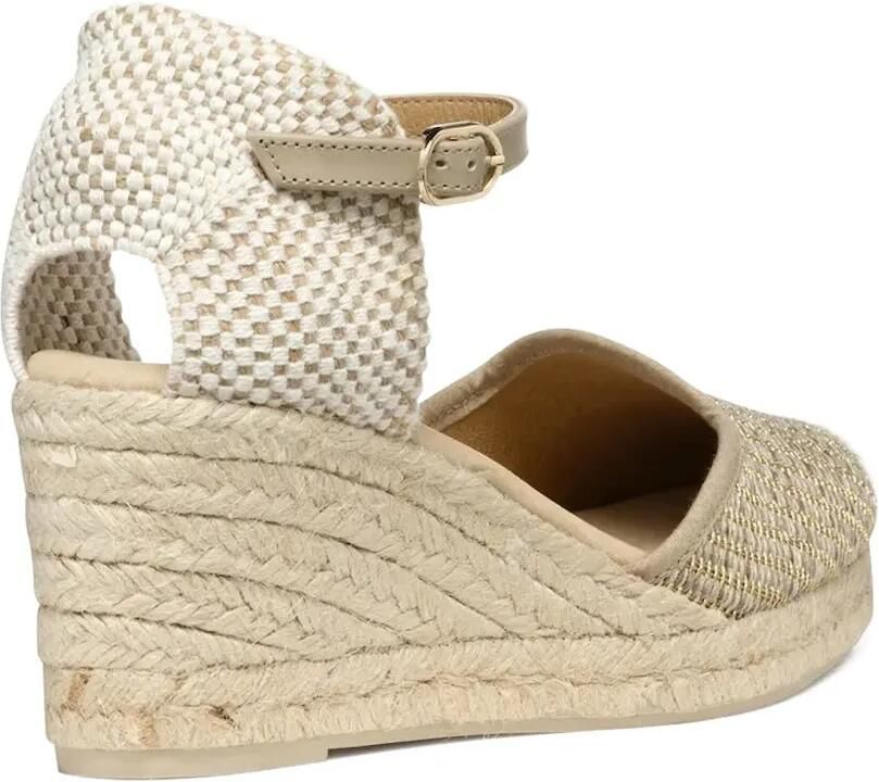 Geox 65 mm geweven espadrilles met enkelbandje Beige