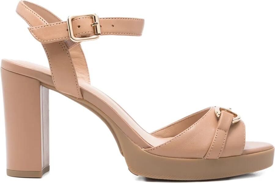 Geox 85 mm Walk Pleasure sandalen met blokhak en gespdetail Beige