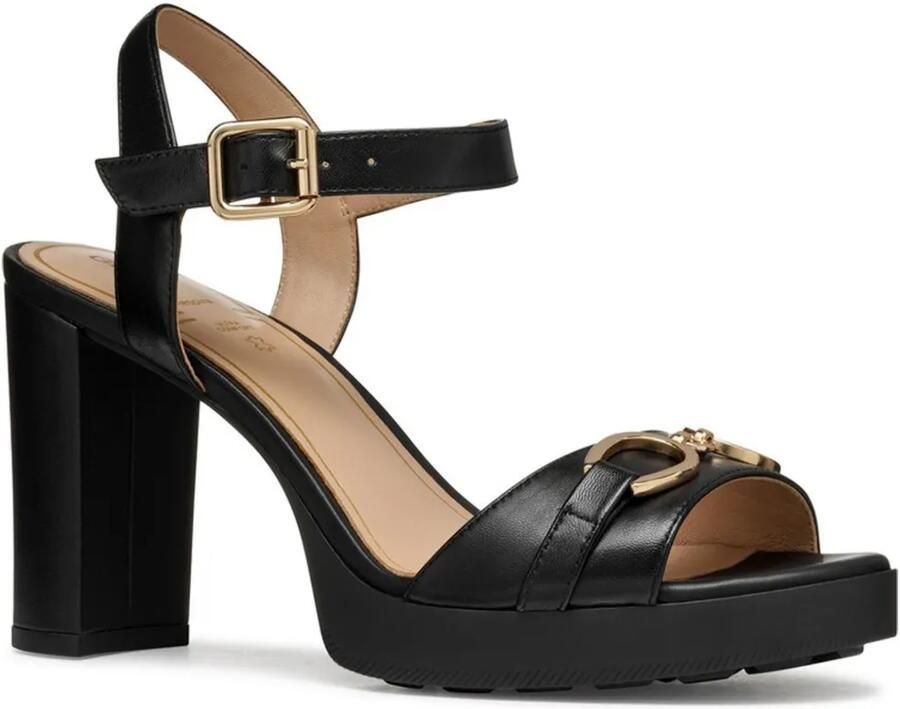 Geox 85 mm Walk Pleasure sandalen met plateauzool Zwart