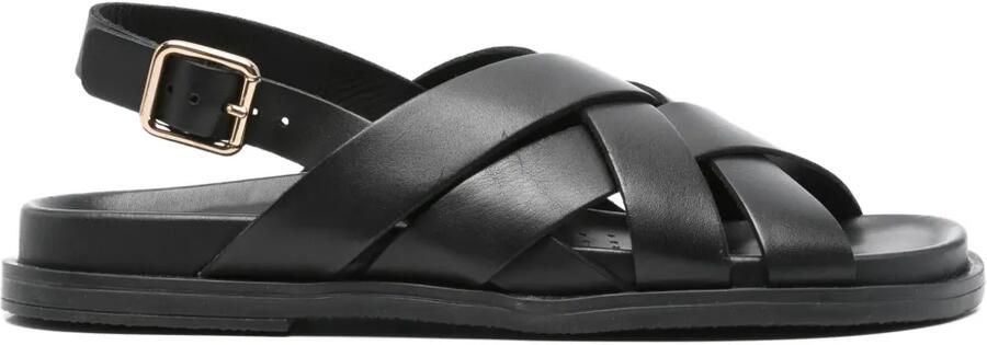 Geox Adelash leren sandalen met gekruiste bandjes Zwart