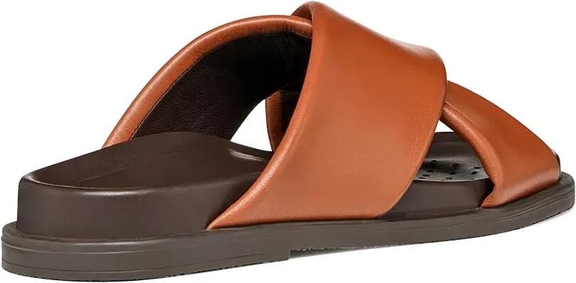 Geox Adelash leren slippers met kruisbandjes Bruin - Foto 3