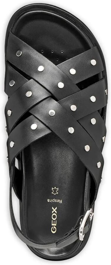 Geox Adelash sandalen met gekruiste bandjes en studs Zwart - Foto 3