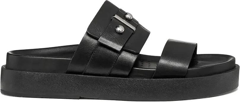 Geox Adelash slippers met plateauzool en H-gesp Zwart