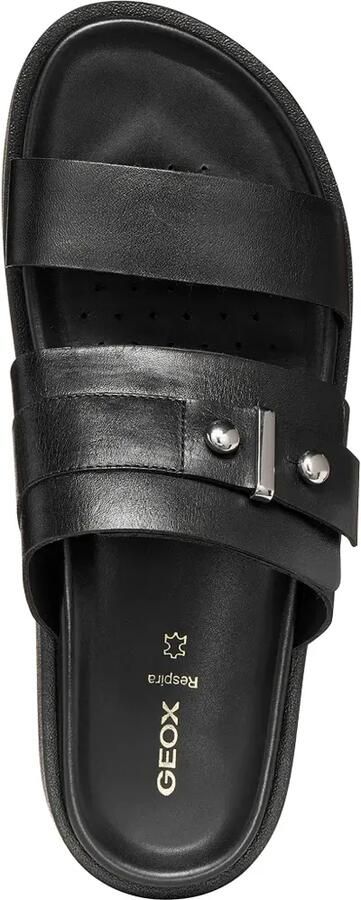 Geox Adelash slippers met plateauzool en H-gesp Zwart - Foto 4