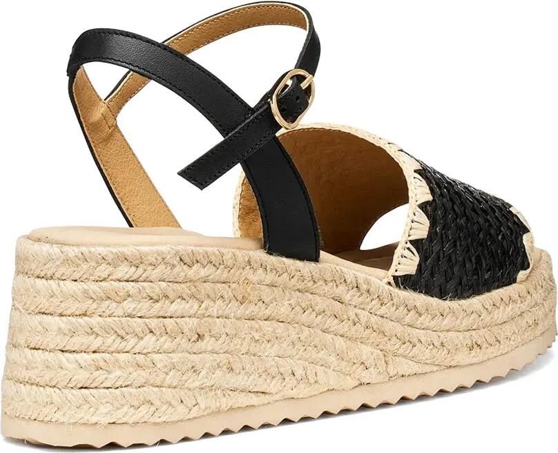 Geox Alemeria espadrilles met gespbandje en geweven design Zwart - Foto 2